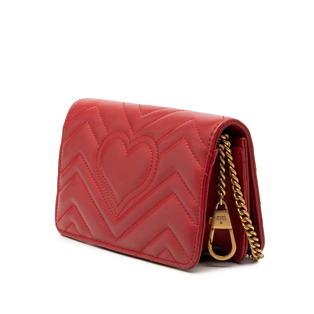 Pre-Loved Gucci Mini GG Marmont Matelasse Calfskin Wallet On Chain - Picture 2 of 7